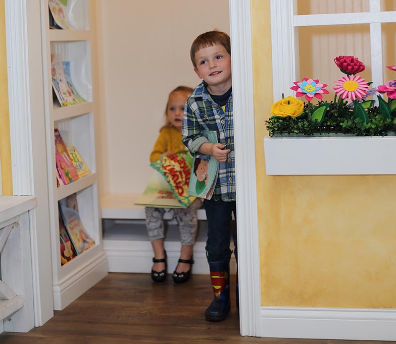 children playing in waiting room